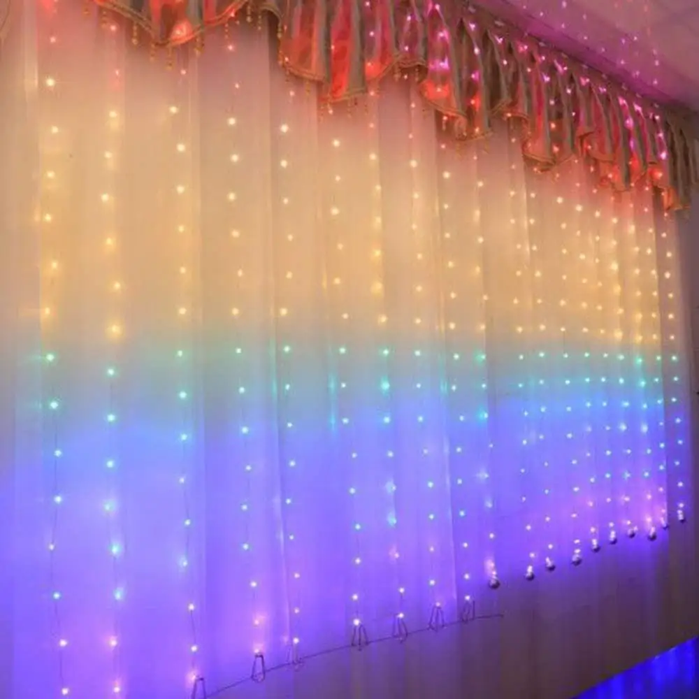 Домашнее освещение 210 светодиодный оконный занавес сказочные гирлянды Настенные