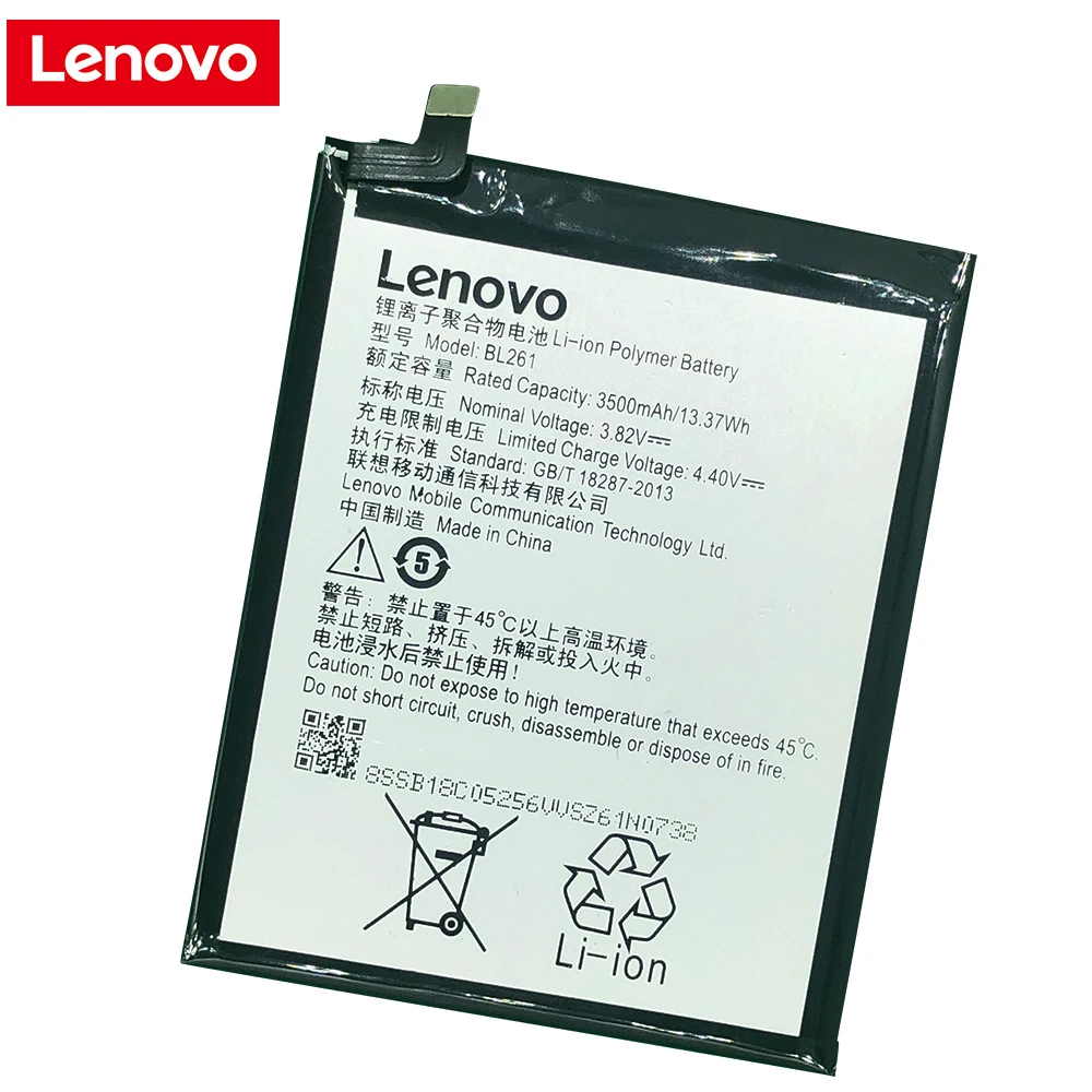 Оригинальная замена аккумулятора Lenovo 3500mAh BL261 для Vibe K5 Note Lemon A7020a40 A7020a48 K52t38 K52e78 on.