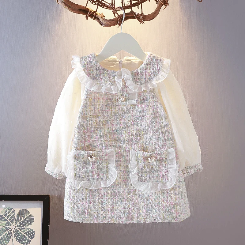 

Baby Girl Dress 2021 Autumn New Style Long Sleeve Princess Dress Western Style Girls' Coat 1-3 Korean Fashion clothing princess