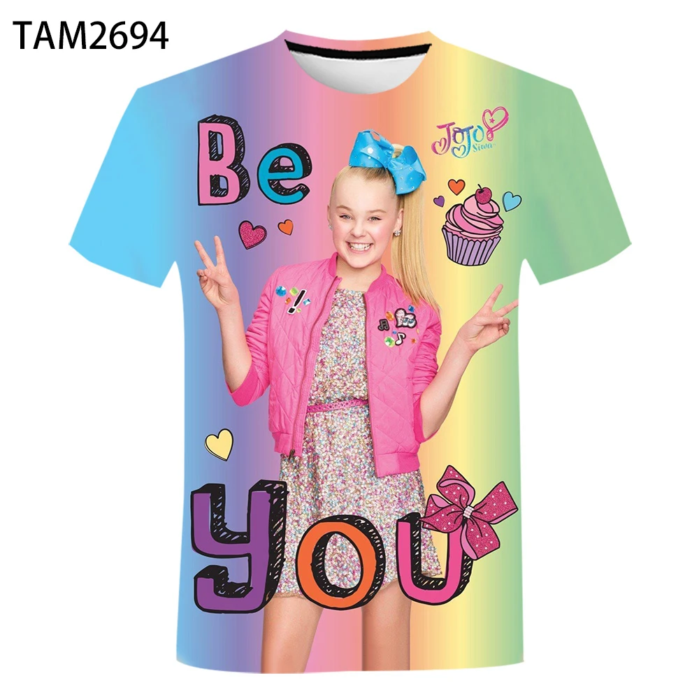 2021 Классическая Оригинальная футболка JOJO Siwa Молодежная Студенческая летняя с