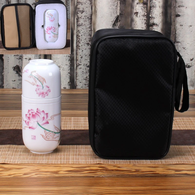 Портативный дорожный чайный набор керамическая чашка фарфоровая 1 горшок 2 чашки