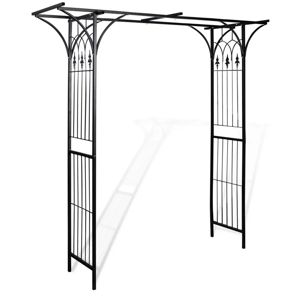 

Garden Arch Black Pergola Garden Arbor for Outdoor Patio Weather Resistant Terrace Outdoor Structures Vintage Style