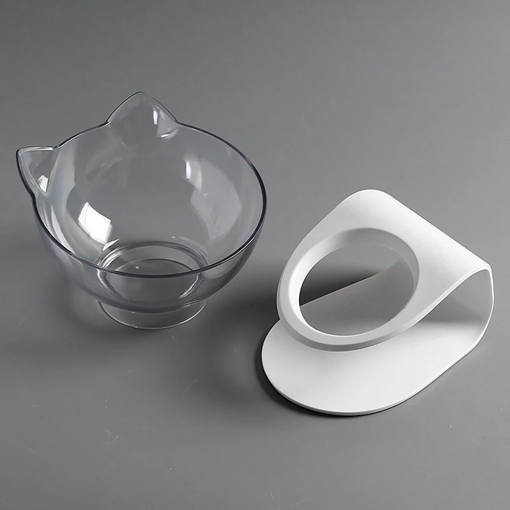 

1Pcs Non Slip Double Cat Bowl With Raised Stand Pet Dogs Cats Food Feeder Protect Cervical Vertebra Cat Food Bowl Pet Products