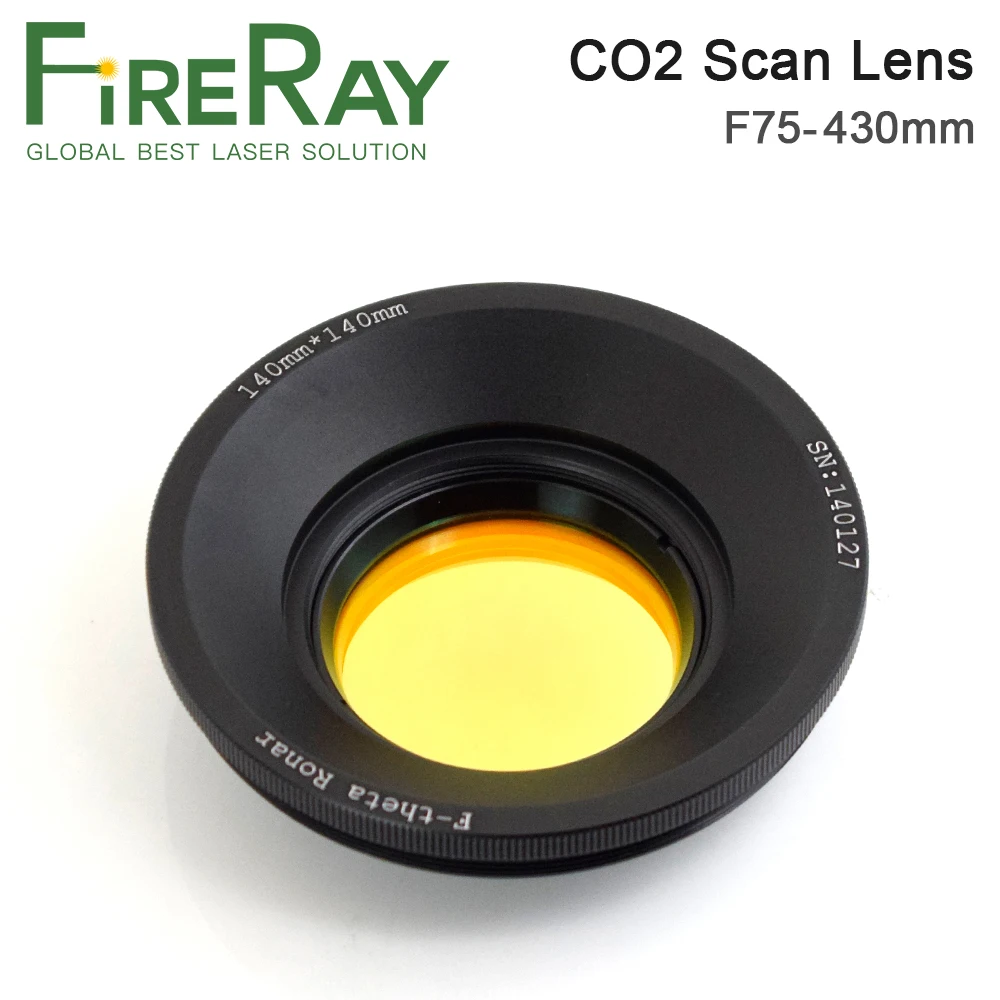 Объектив для сканирования FireRay CO2 F-theta полевой объектив 10 6 мкм 300 нм 70x70 ~ 300x мм Φ