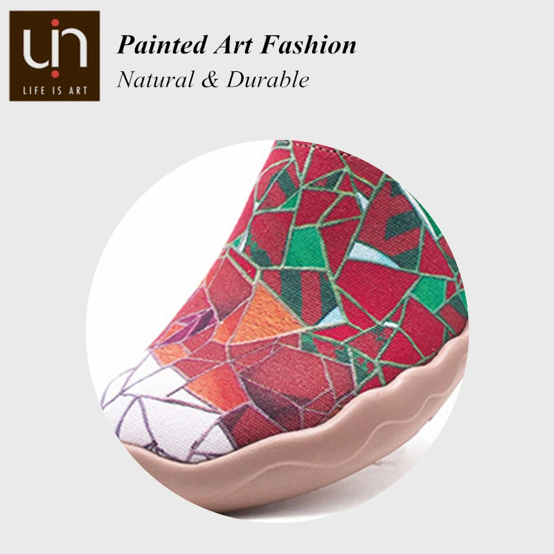 UIN Женская Повседневная парусиновая обувь с декоративным витражным стеклом