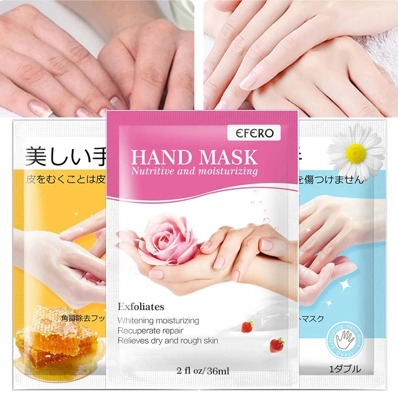 

3Packs Whitening Nourishing Hand Mask Cream Moisturizing Anti Drying Rose Hands Spa Gloves Dead Skin Remover Hand Mask Gloves