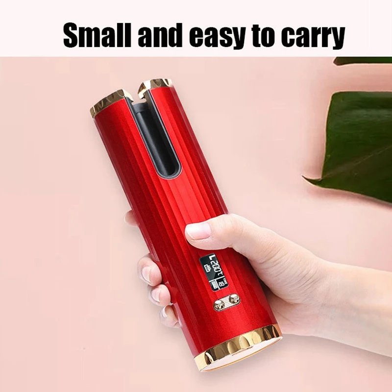 

Hair Curler LCD Ceramic Cordless Curling Iron Hair Waver Tongs Iron Curling Wand Hair Curler USB Cordless
