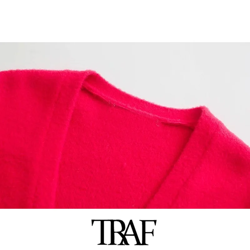 Женский вязаный кардиган с пуговицами V-образным вырезом и длинным рукавом |