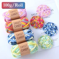 100gball 33m width 2 8cm thick colorful cloth strip yarn hand knitting crochet thread for diy handmade carpet basket yarn
