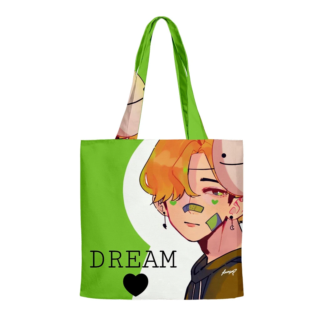 

New Dreamwastaken Merch Hip Hop Handbags Cloth Canvas Tote Bag Print Shopping Bags Reusable Shoulder Shopper Bags Casual Pacakge