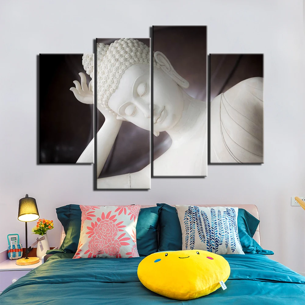 Картины на холсте 4 шт. домашний декор HD принты картины Дзен Будды плакат
