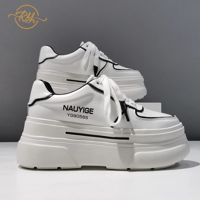 

RY-RELAA European women shoes Summer new style Genuine Leather luxery shoes women 2021off white shoes ins fashion woman sneakers