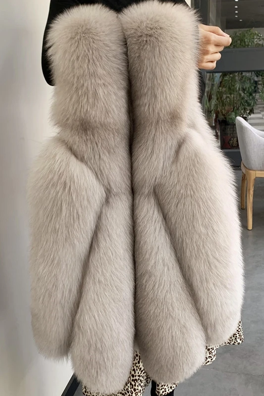 

Women's plush fur coat elegant temperament medium long sleeveless fur coat 2020 high end women's artificial fur vest plus size