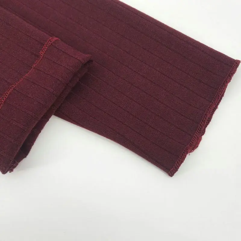 

Women Autumn Long Sleeve Sweater Turtleneck Ribbed Knitted Pullover Crop Top Solid Color Bodycon Fit Tie Back Jumper