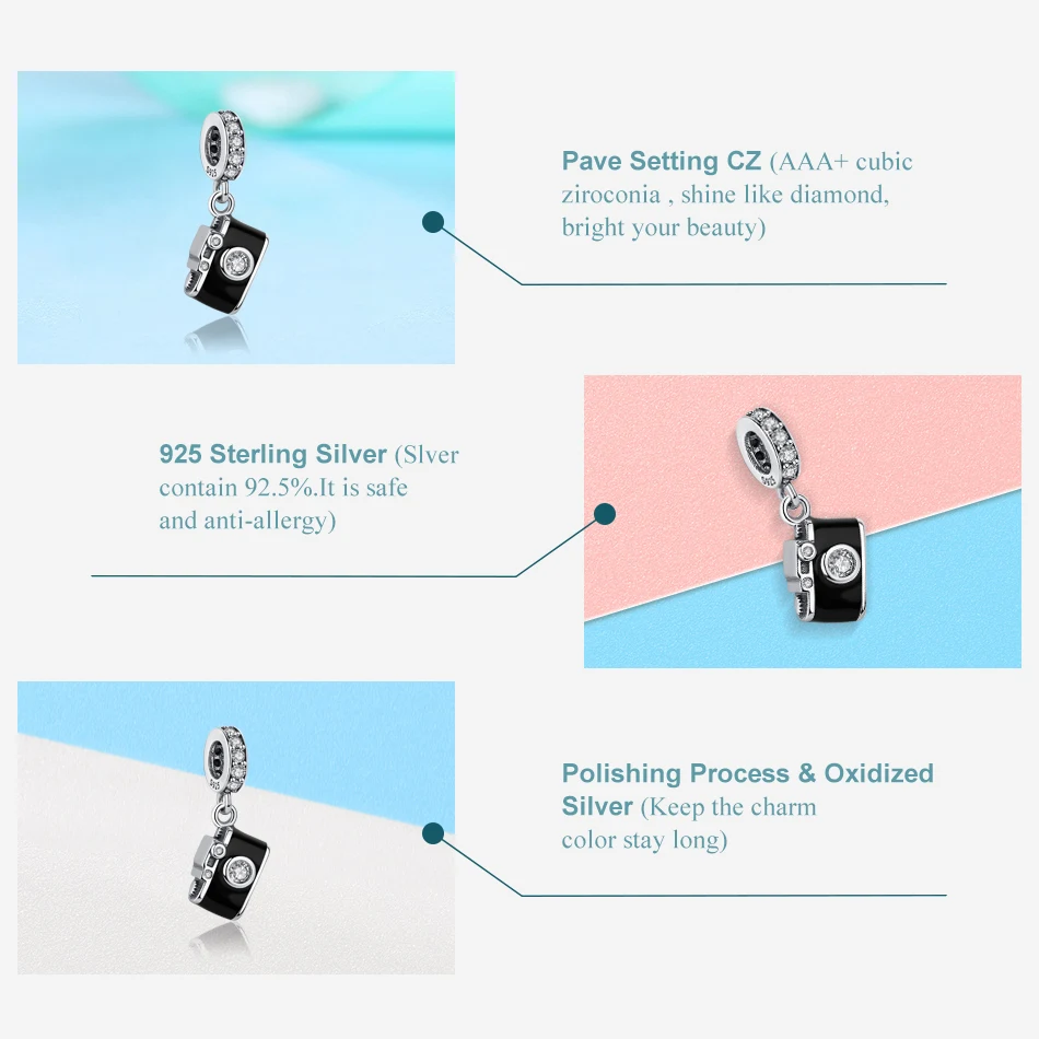 2019 модные сверкающие бусины из серебра 925 пробы с фианитом для камеры подходят