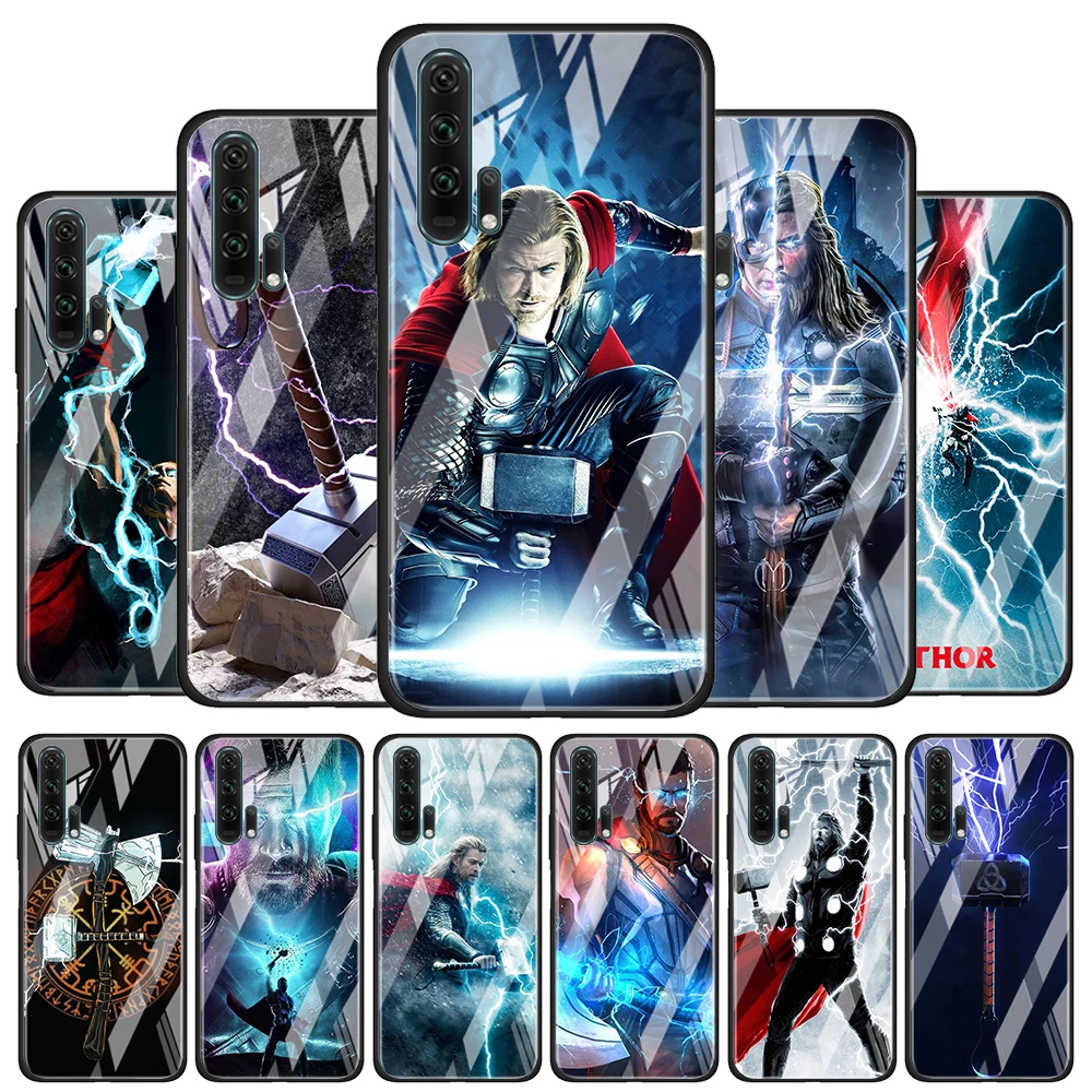 

Thor marvel hero for Honor 30 20 10 9X Pro Plus Lite 8X Huawei Y8P Y6P Y5P Y9 Y7 Y6 2019 Tempered Glass Phone Case