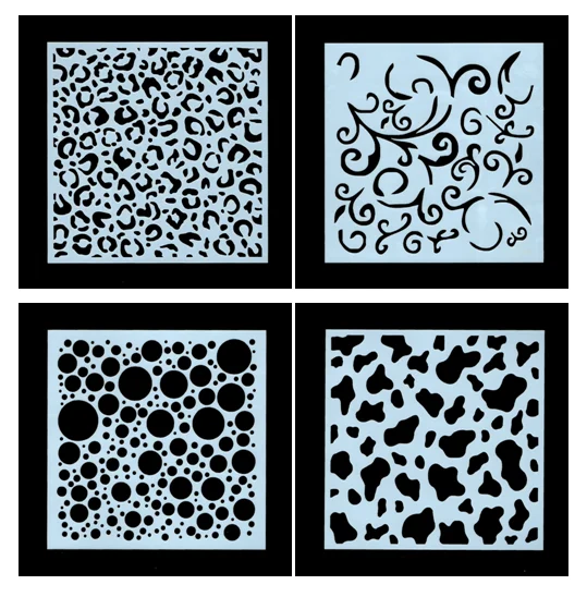 

4PCS Leopard clouds pvc Layering Stencils for DIY Scrapbooking/photo album Decorative Embossing DIY Paper Cards Crafts