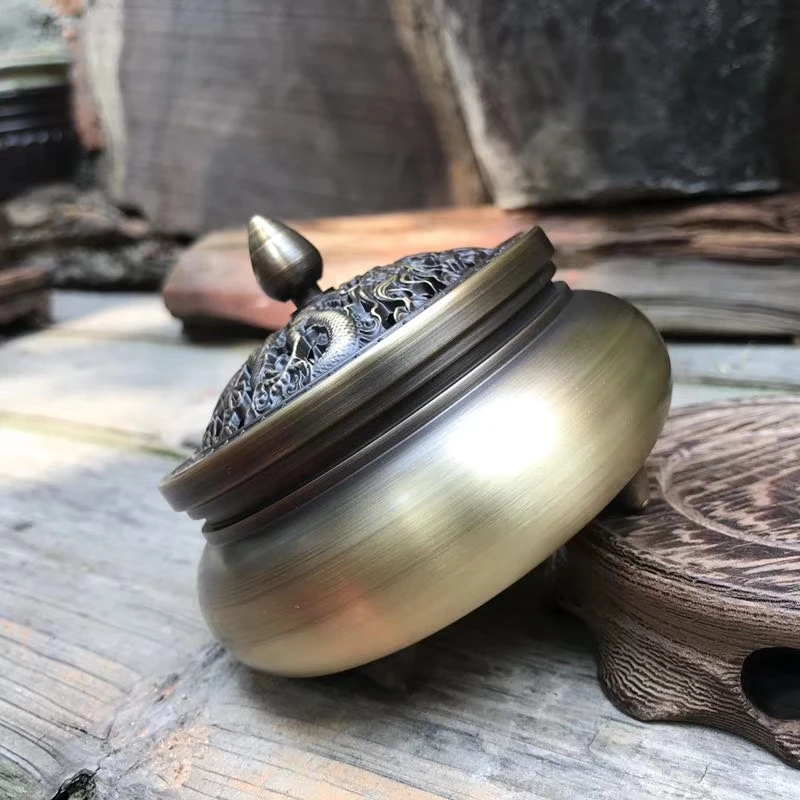 Y 4 часа медный сплав катушка благовония горелка дракон феникс дизайн домашний