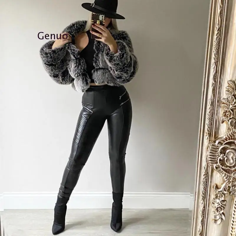 Зимние теплые пушистые пальто из искусственного меха женские куртки высокого