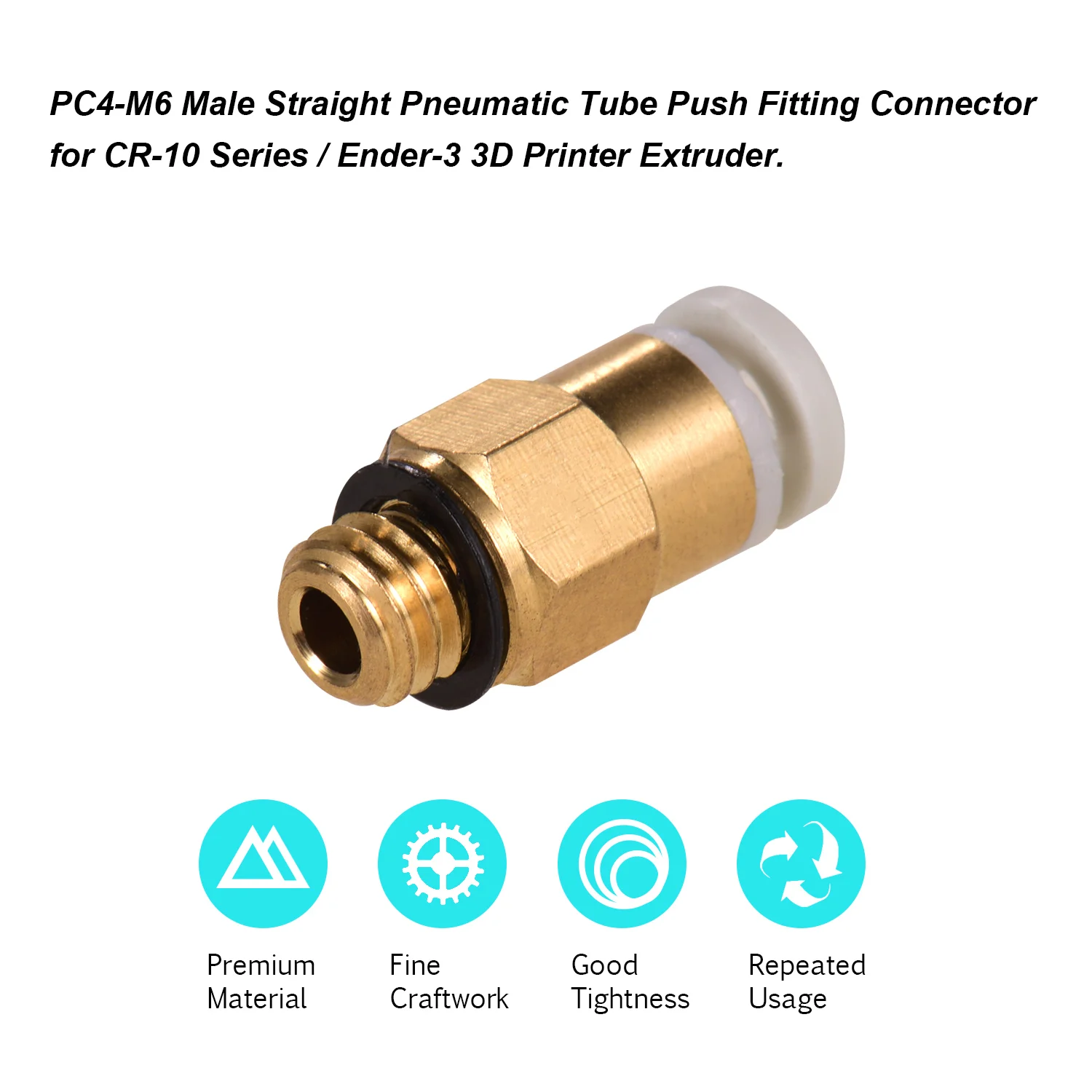 Aibecy PC4 M6 мужской трубчатый прямой пневматический Соединительный соединитель