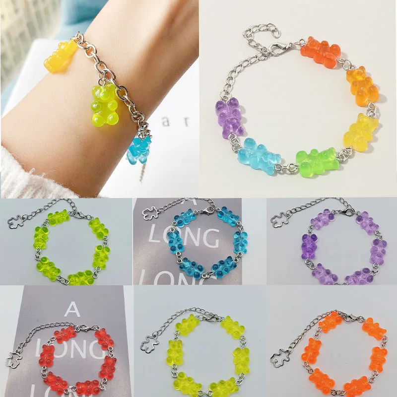 Винтажные браслеты с изображением мишки из жевательного медведя милые