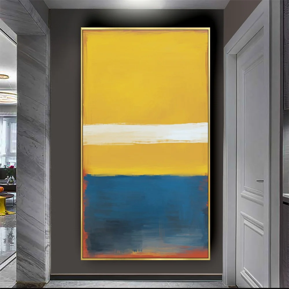 

Hand Painted Oil Painting Modern Color Block Map Wall Art Yellow Texture Canvas Painting Home Salon Decoration