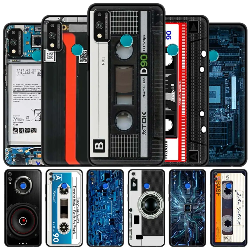 

Retro Vintage Camera Cassette Music Battery Phone Case for Honor 10 Lite 20e 20s 30i 50 Pro Play 9A 9X 9C 9S 8X 8S 2020 Cover