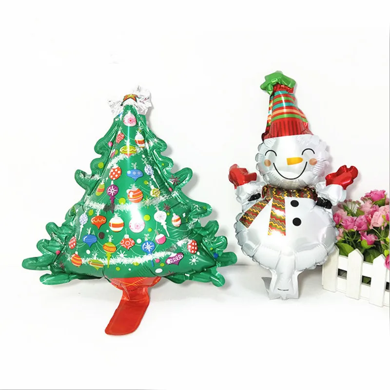 

5 шт. мультяшный мини Рождественский Снеговик алюминиевый воздушный шар труба Рождественская елка Фольга Воздушный шар Рождественская веч...
