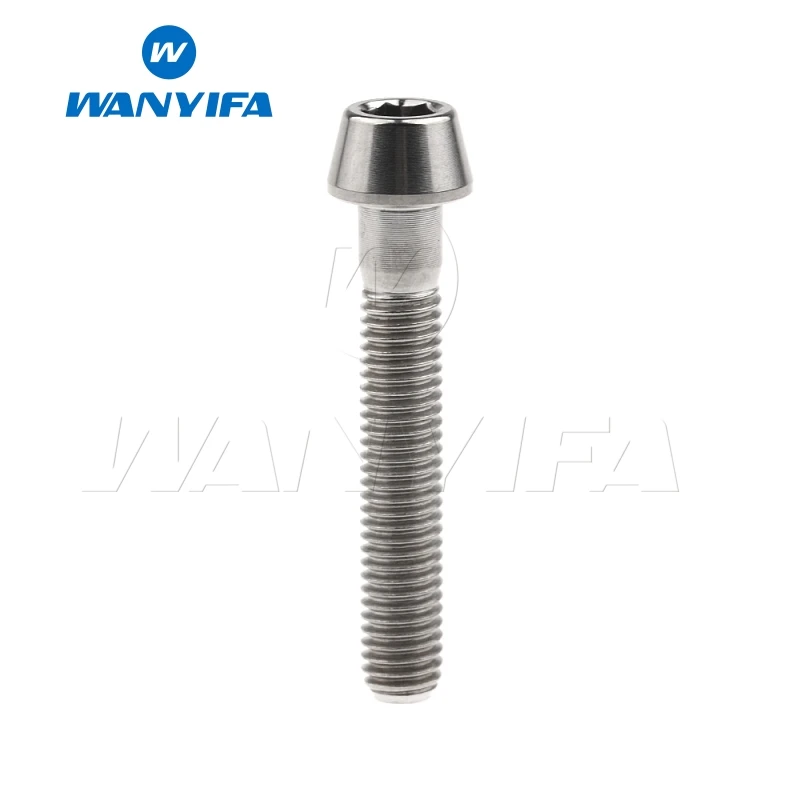 M5x30 Titanium Wanyifa конус колпачки Винт С Титановым болтом M5x9 15, 16, 18, 20, 25 30 35, 40 45 50 55 60 мм для Велосипедный вынос руля велосипедный крепеж - Цвет: M5x30 Titanium