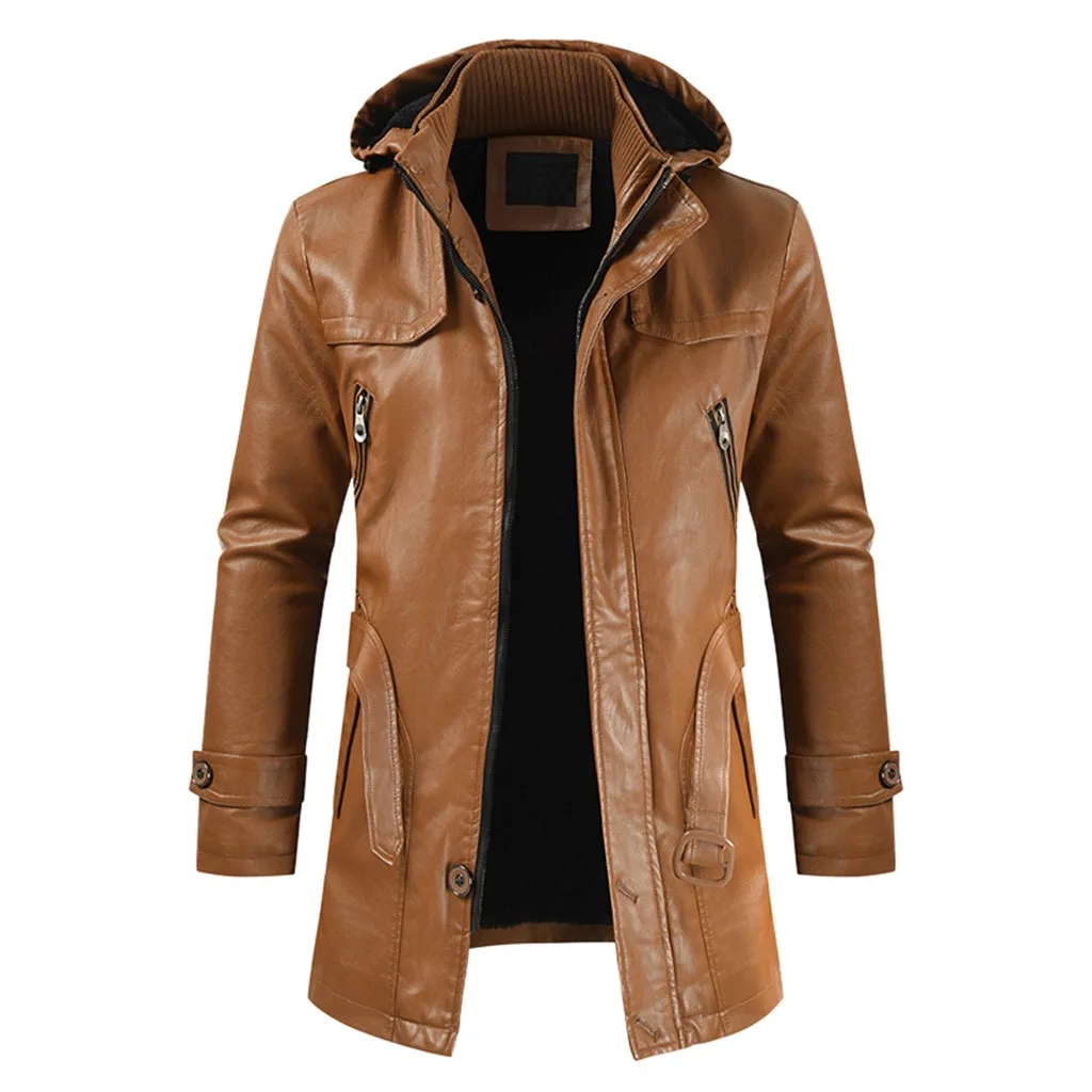 Мужская зимняя повседневная кожаная куртка высокого качества Chaquetas Hombre на молнии