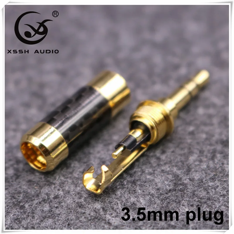 10 шт. Hi-end позолоченные штекеры XSSH для наушников разъем из углеродного волокна 3 5