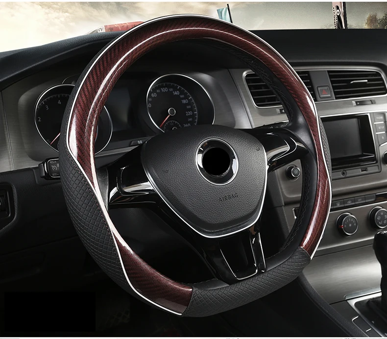 D-образный чехол на руль из углеродного волокна для VW GOLF 7 POLO JATTA Suzuki Swift Nissan Rogue