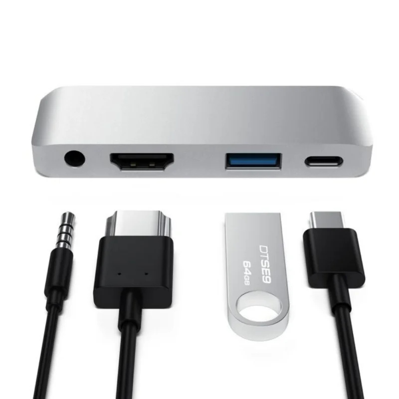 Горячий мобильный Pro аудио концентратор адаптер с USB-C PD 4K HDMI наушники Type-C 3 5 мм