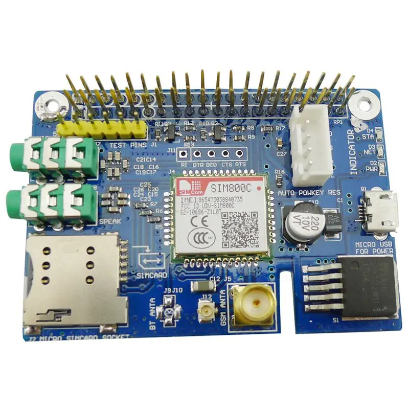 Горячая XD-SIM800C GSM GPRS модуль четырехдиапазонный макетная плата для Raspberry Pi | Дом и
