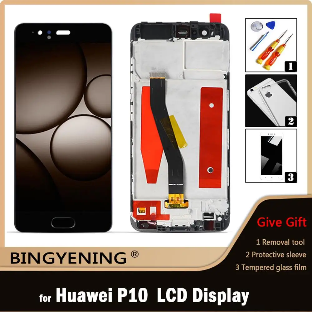 Оригинальный Для Huawei P10 ЖК-дисплей с цифровым преобразователем сенсорного ввода в сборе для 5,1 'Huawei P10 VTR-L09 VTR-L10 VTR-L29 с рамкой Оригинальный Для Huawei P10 ЖК-дисплей с цифровым преобразователем сенсорного ввода в сборе для 5,1 'Huawei P10 VTR-L09 VTR-L10 VTR-L29 с рамкой
