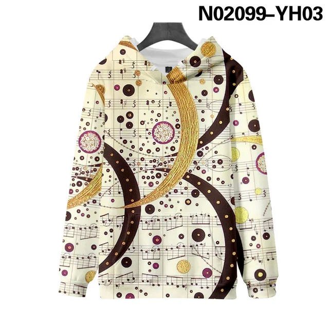 

Music Note 3D Kpop Printed Hoodies Pullover Unisex Hoodie Long Sleeve Sweatshirt Children Outwear Casual Hooded Full Creative