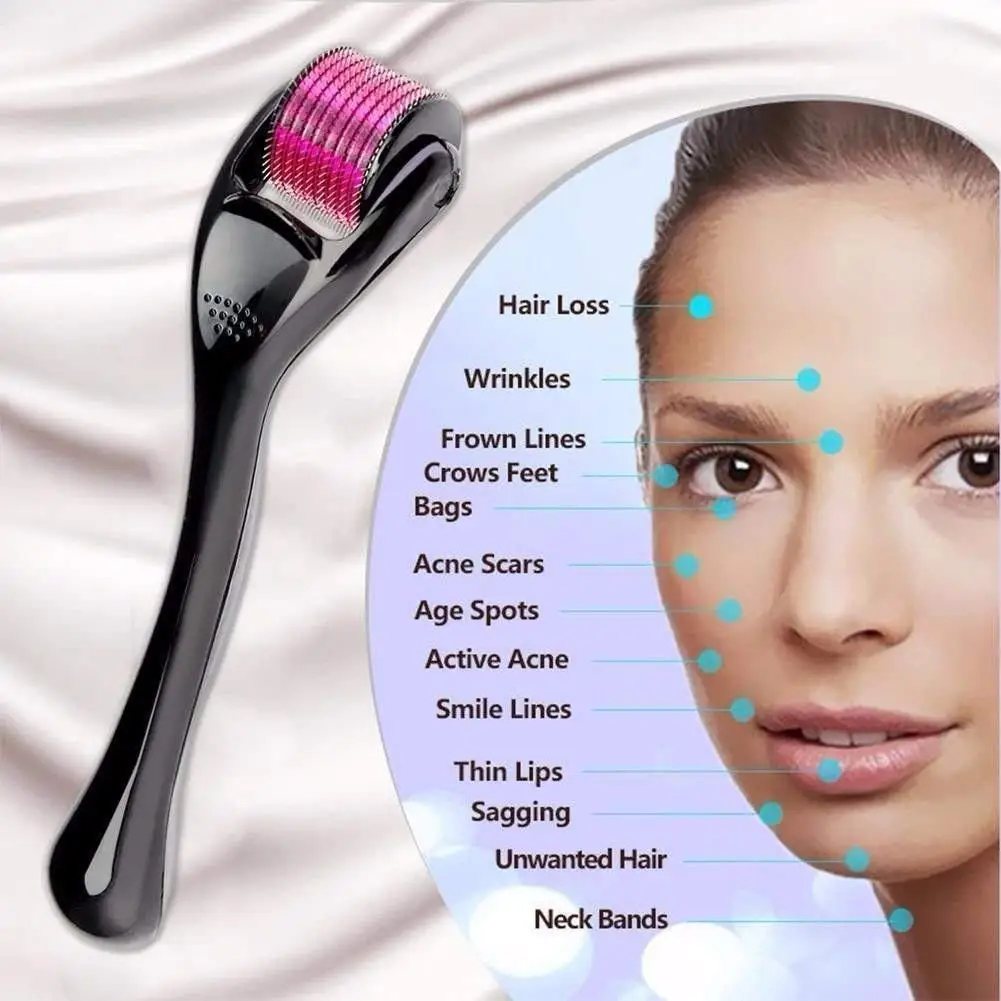 Micro Needle Roller Derma Roller Dermaroller Titanium Hair Regrowth Beard Growth Anti Hair Loss Treatment Thinning Hair Receding