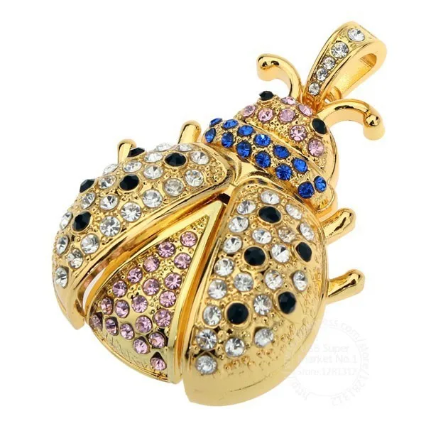 

TEXT ME beautiful crystal gold beetle model usb2.0 4GB 8GB 16GB 32GB pen drive USB Flash Drive creative Pendrive