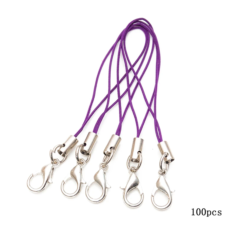 100 шт. Цвет полиэстер с двумя кольцами ювелирный шнур Мобильный телефон ремесло