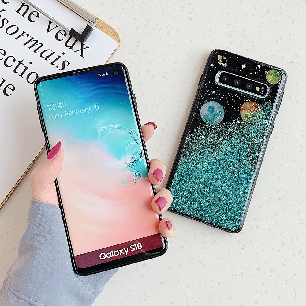 Чехол для телефона LOVECOM в стиле ретро с блестками и планетой звездой Samsung Note 10 Pro S8