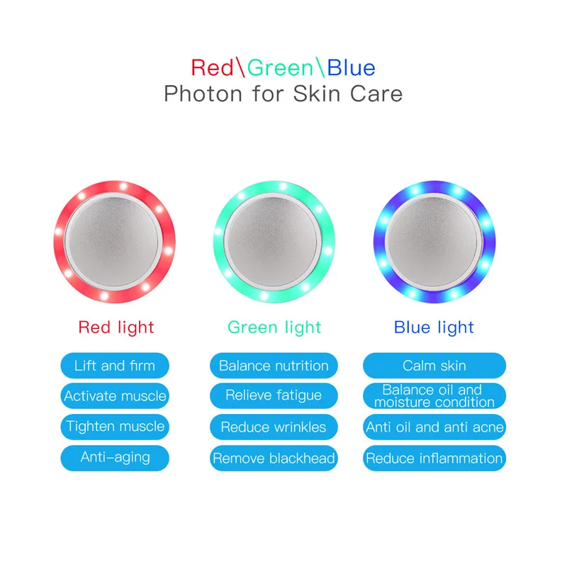 Светодиодный фотонный массажер для лица омоложение кожи подтяжка отбеливание