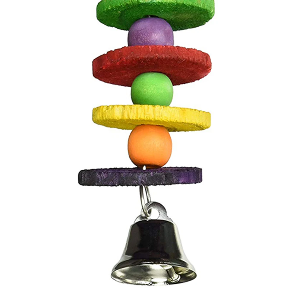 

Wooden Birds Parrot Colorful Toys Chew Bite Hanging Cage Balls Ropes Chewing Toy Garden Ornament Pet Supplies