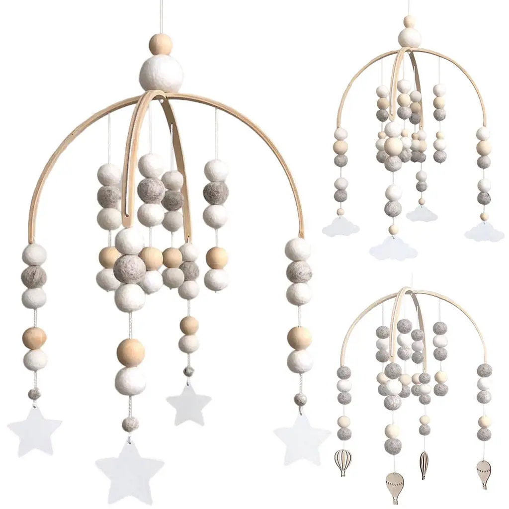 

Mobile Wind Chime Wooden Nordic Style Ornament for Kids Newborn Gift Nursery Room Decoration