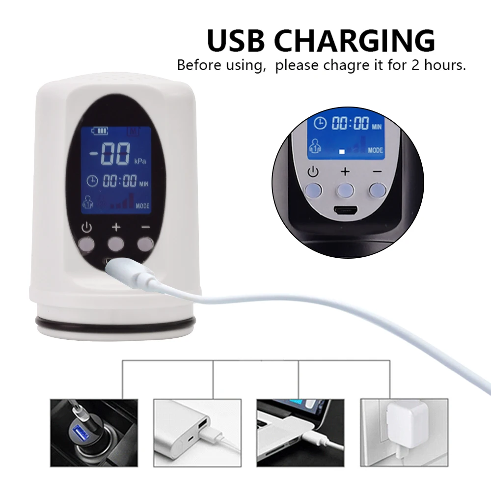 Электрический насос для увеличения пениса вибратор с USB-зарядкой автоматический