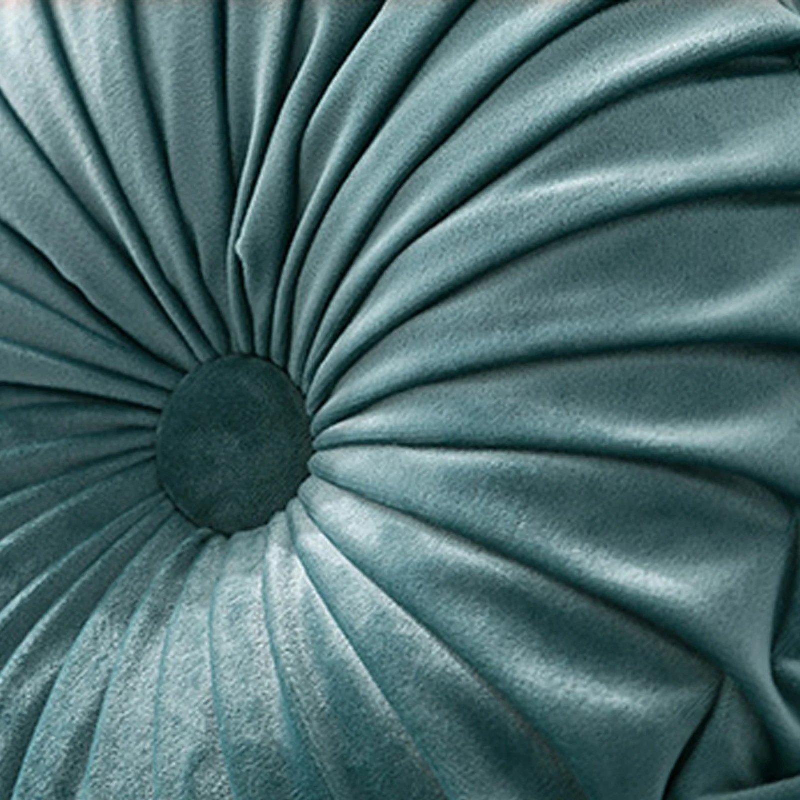 

Velvet Chair Throw Handcrafted Pleated Round Cushions Pillows Bed Decor