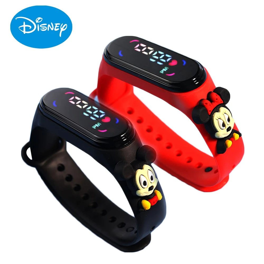 Anime Mickey Mouse Minnie Children Electronic Watch Cartoon Digital Waterproof Bracelet Wristband Kids Toys Girls Birthday Gifts