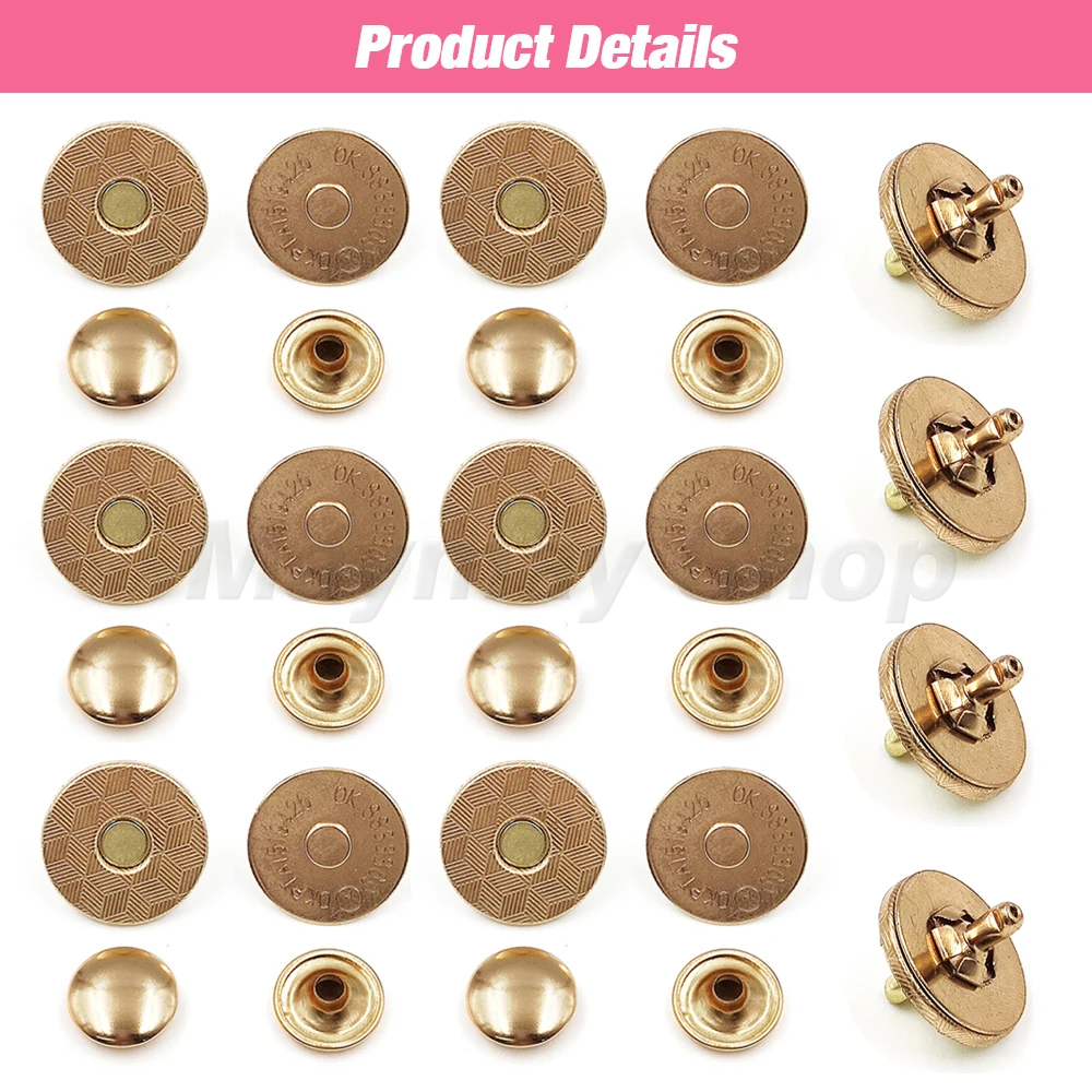 10 комплектов / лот 14 мм-18 мм сумки с магнитными кнопками магнитная пряжка кошелек