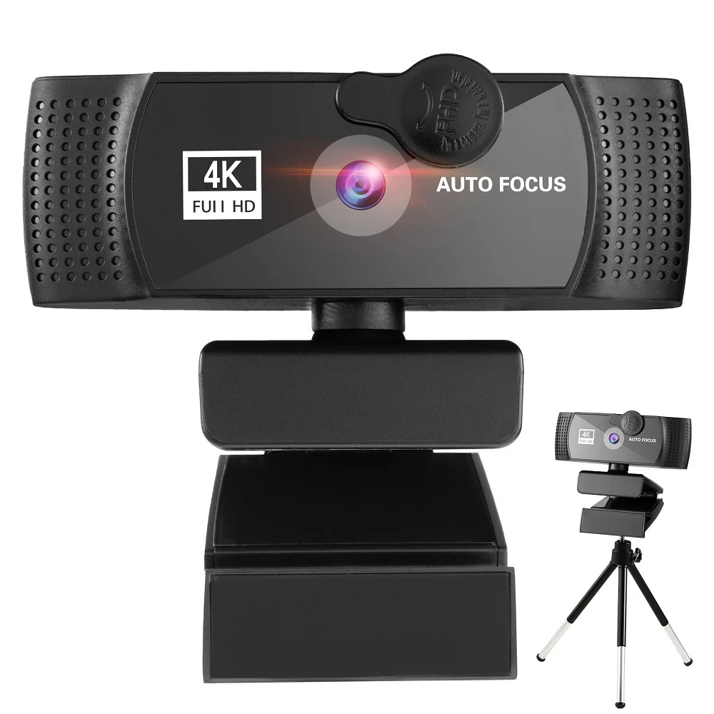

2022. Веб-камера 4K с автофокусом, веб-камера для ПК, компьютерная веб-камера с USB-подключением, 2K Full HD 1080P с микрофоном, веб-камера, используемая д...