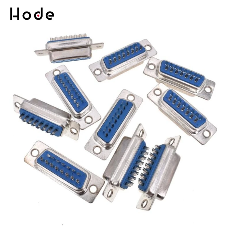 10 шт. DB15 разъем VGA 3 ряда 15Pin D SUB Проволочный припой Тип сделай сам штекер