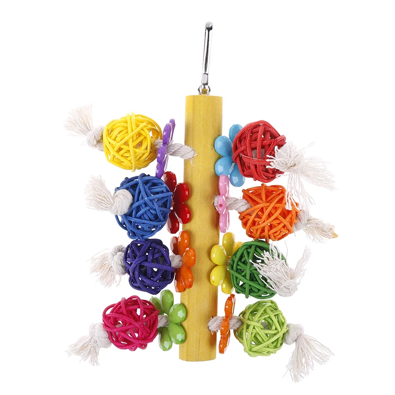 1 шт. мяч попугай птица жевательная игрушка клетка преображение натуральная